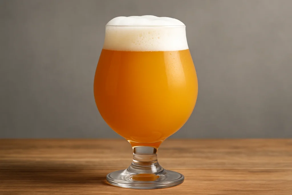 new england ipa i et tulipan formet ølglas