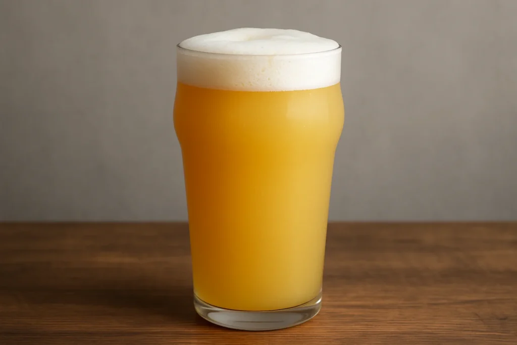 hazy ipa i et pint ølglas
